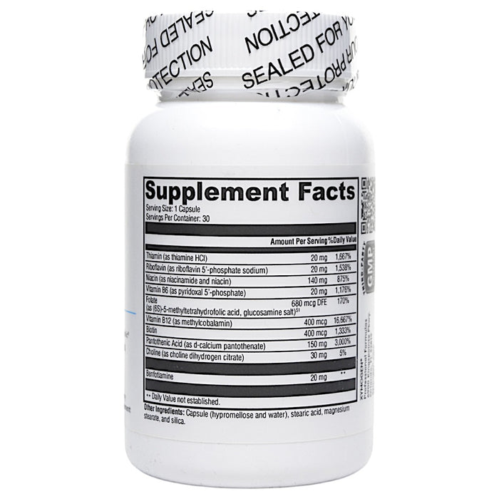 Xymogen B Activ 30 capsules supplement facts label