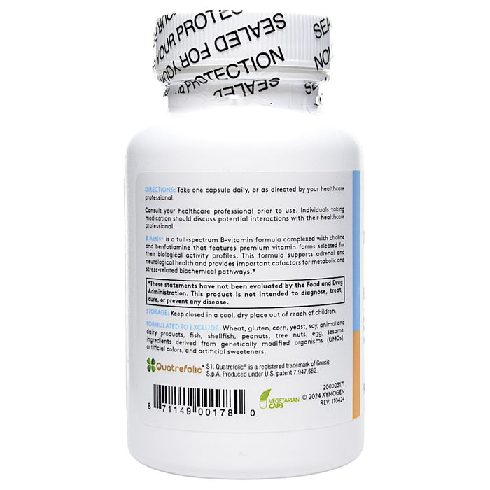 Xymogen B Activ 90 capsules directions label