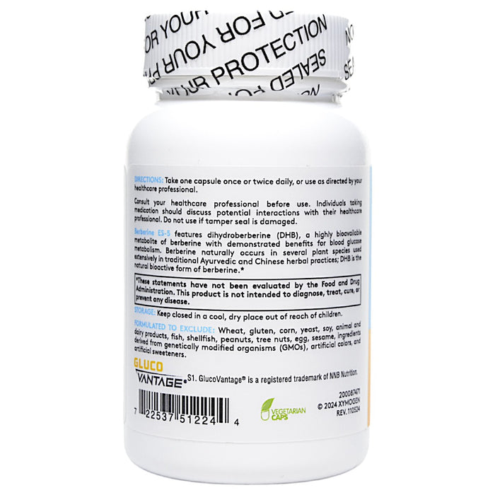Xymogen Berberine ES-5 200 mg 60 capsules directions label