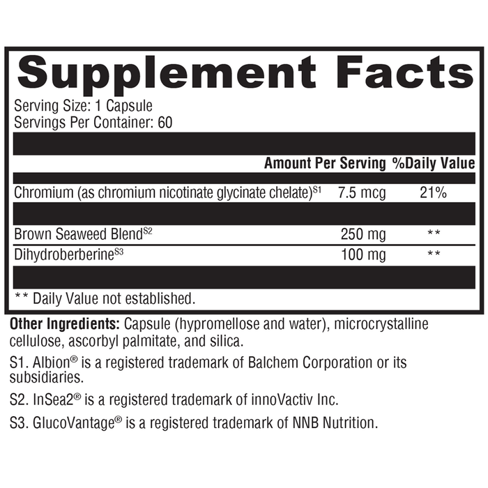 Xymogen Berberine ES-5 Duo 60 capsules supplement facts label