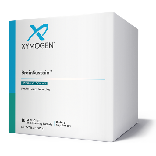 Xymogen BrainSustain Creamy Chocolate, 10 servings, front of box
