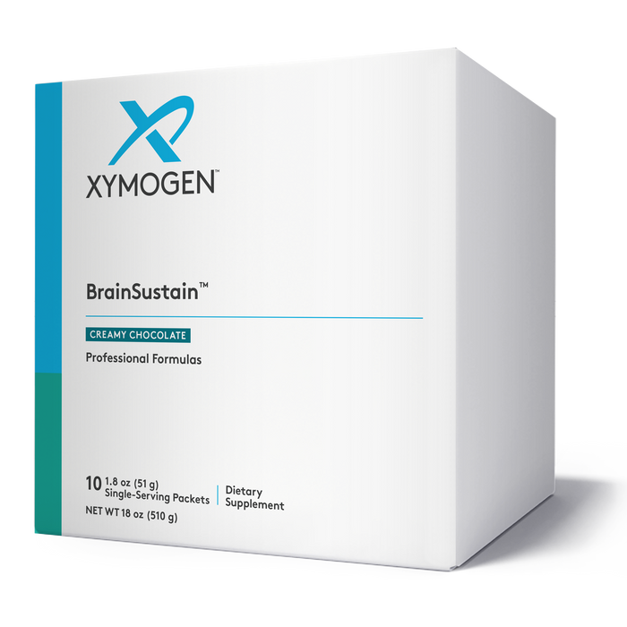 Xymogen BrainSustain Creamy Chocolate, 10 servings, front of box