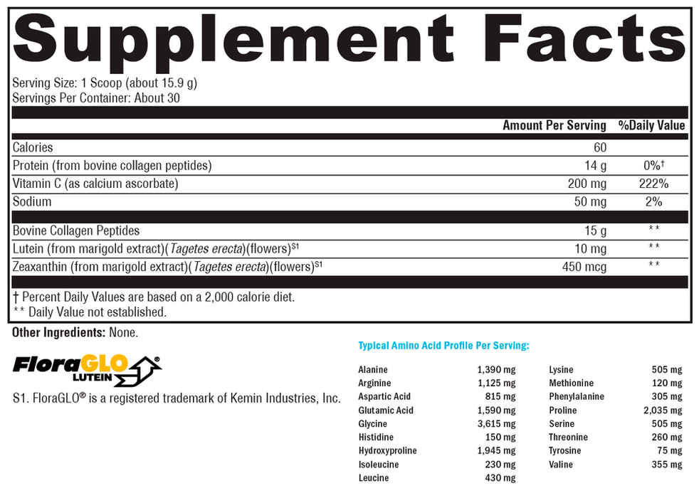 Xymogen Collagen Elite Supplement Facts