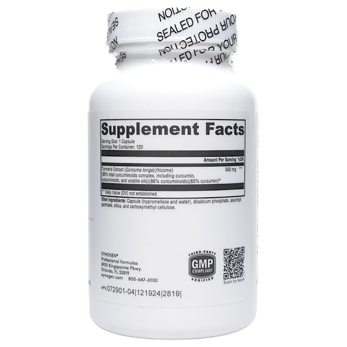 Xymogen CurcuPlex-95 120 capsules supplement facts label