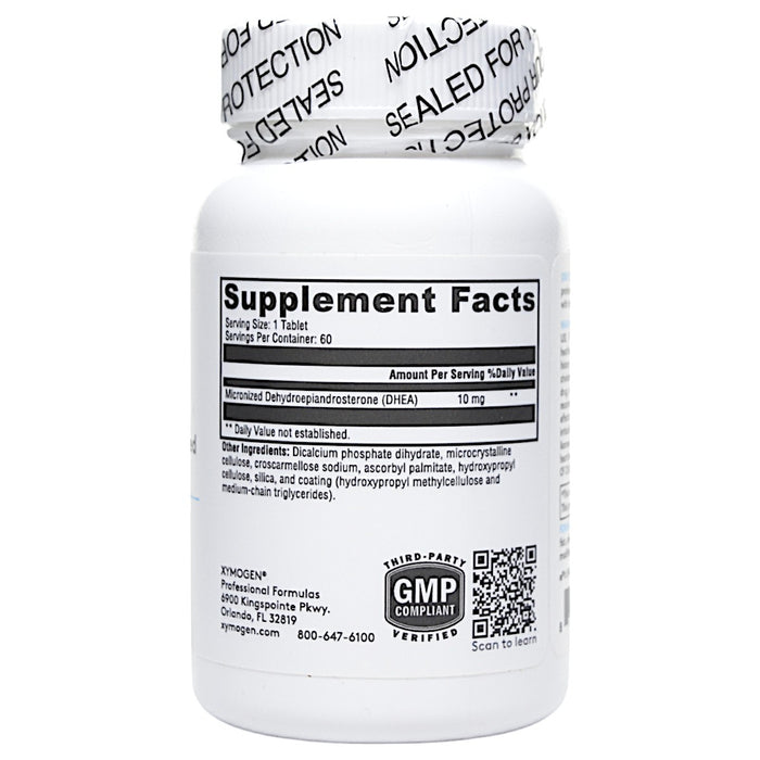 Xymogen DHEA Micronized 10 mg 60 tablets supplement facts label