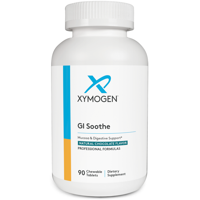 Xymogen GI Soothe Chocolate, 90 chewable tablets, front of bottle