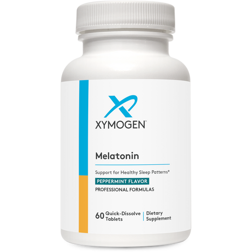 Xymogen Melatonin Peppermint 3 mg, 60 quick-dissolve tablets, front of bottle