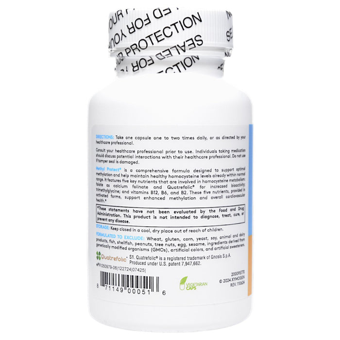 Xymogen Methyl Protect 60 capsules directions label