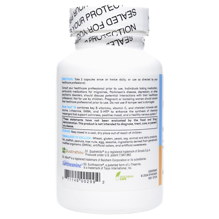Xymogen Mood Food ES 60 capsules directions label