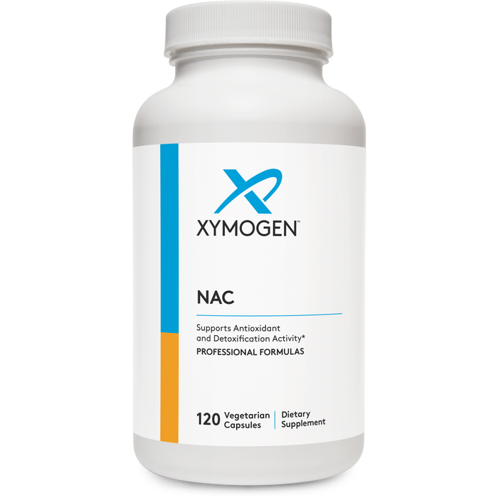 Xymogen NAC 1200 mg, 120 capsules, front of bottle