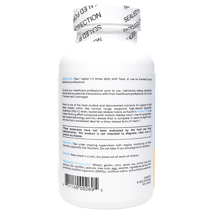 Xymogen NiaVasc 750 120 tablets directions label