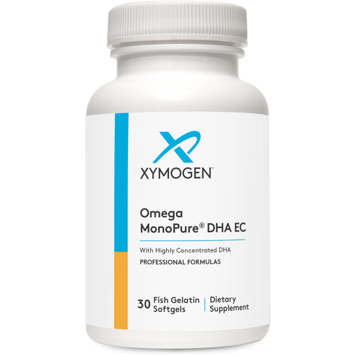 Xymogen Omega MonoPure DHA EC, 30 softgels, front of bottle