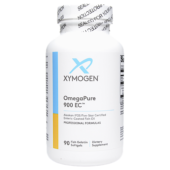 Xymogen OmegaPure 900 EC, 90 softgels, front of bottle