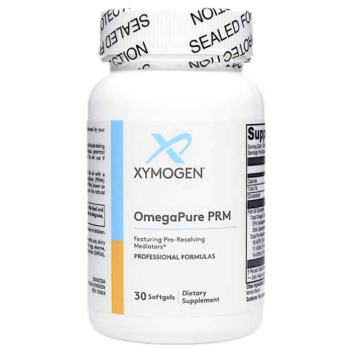 Xymogen OmegaPure PRM, 30 softgels, front of bottle