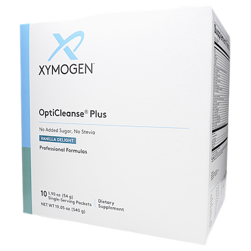 Xymogen OptiCleanse Plus (No Added Sugar, No Stevia) Vanilla Delight, 10 servings, front of box