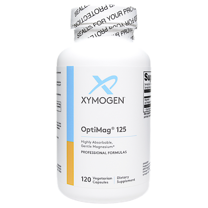 Xymogen OptiMag 125, 120 capsules, front of bottle