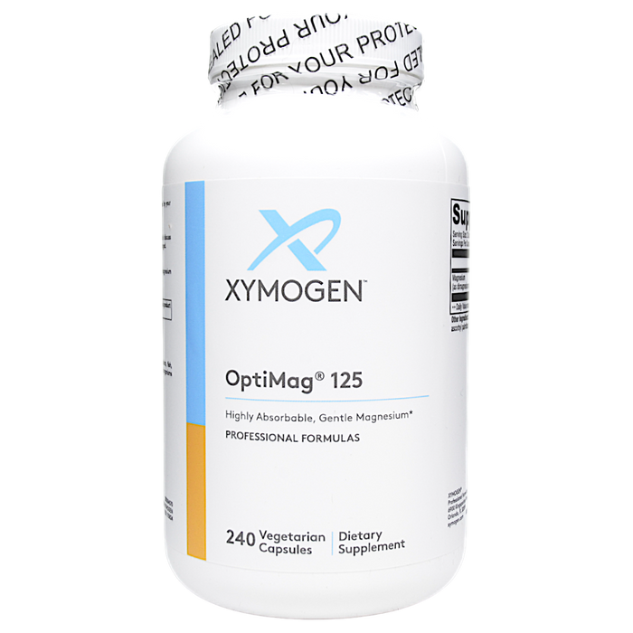 Xymogen OptiMag 125, 240 capsules, front of bottle