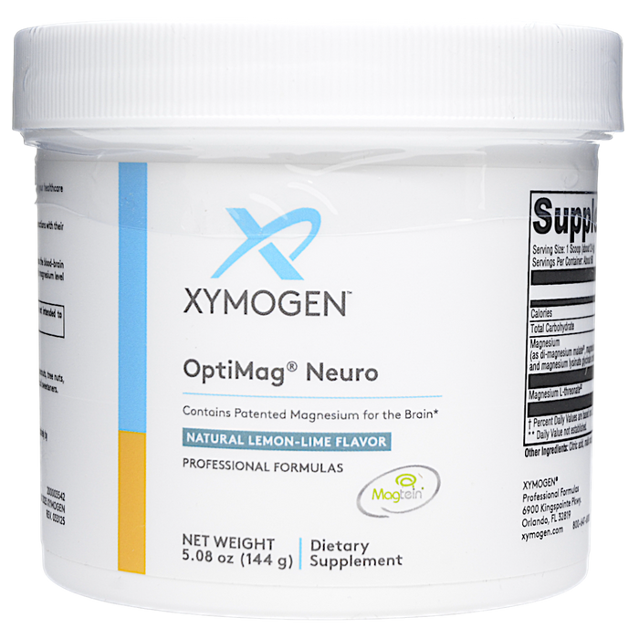 Xymogen OptiMag Neuro Lemon-Lime powder, 60 servings, front of canister
