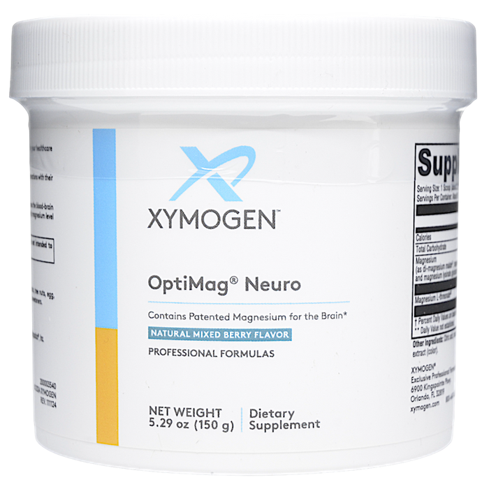 Xymogen OptiMag Neuro Mixed Berry powder, 60 servings, front of canister