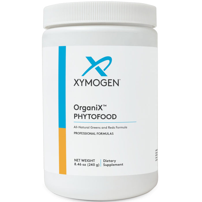 Xymogen OrganiX PhytoFood powder, 30 servings, front of canister