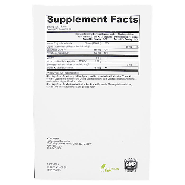 Xymogen OSAplex MK-7 60 packets supplement facts label