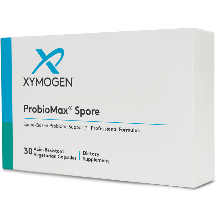Xymogen ProbioMax Spore, 30 capsules, front of box