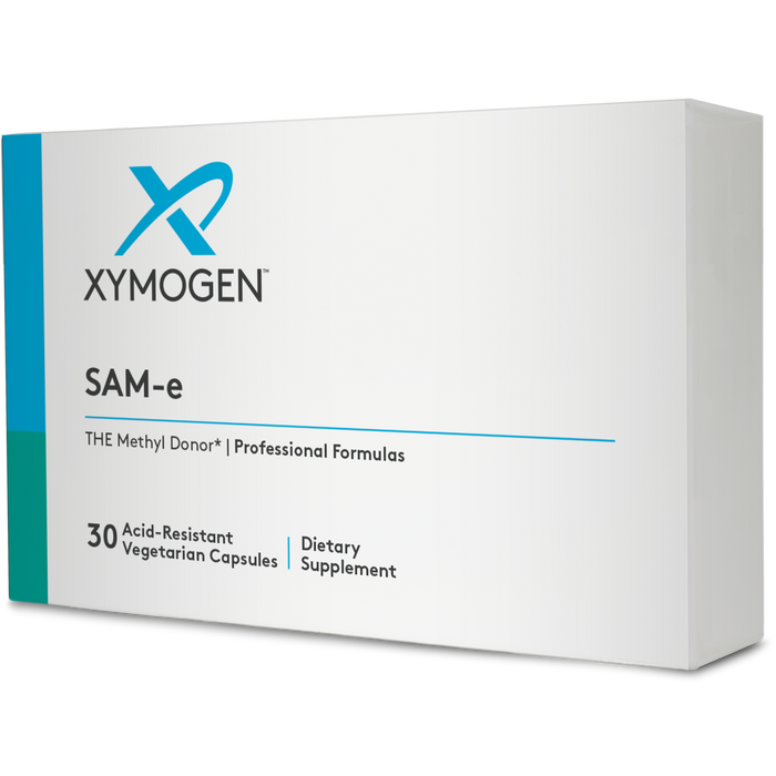 Xymogen SAM-e 200 mg, 30 capsules, front of box
