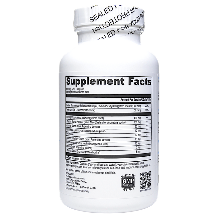 Xymogen T-150 120 capsules supplement facts label
