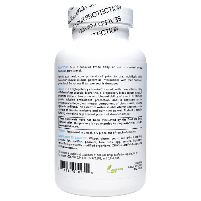 Xymogen Xcellent C 120 capsules directions label