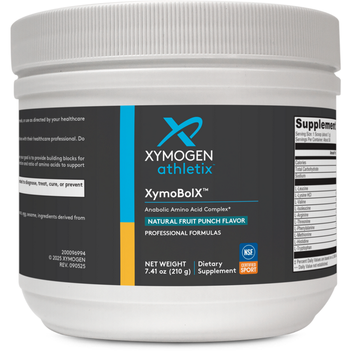 Xymogen XymoBolX Fruit Punch powder, 30 servings, front of canister