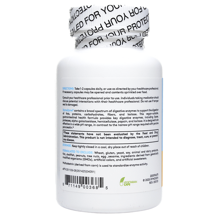 Xymogen XymoZyme 60 capsules directions label