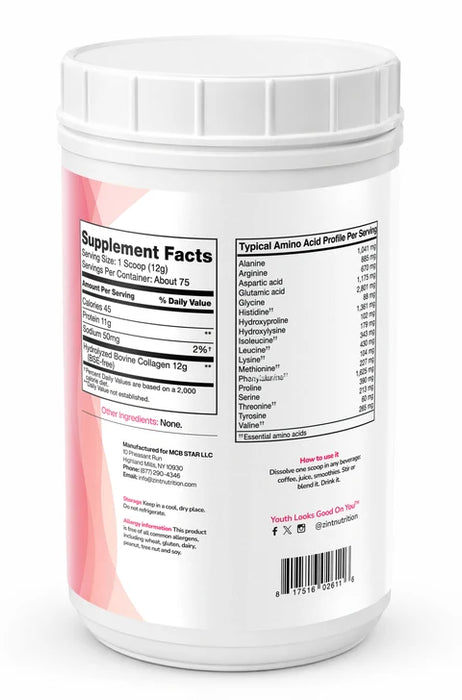 Collagen Peptides Unflavored 10 oz by Zint Nutrition