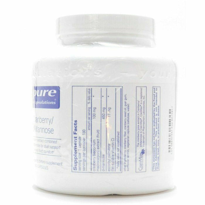 Pure Encapsulations, Cranberry/d-Mannose 180 capsules Supplement Facts
