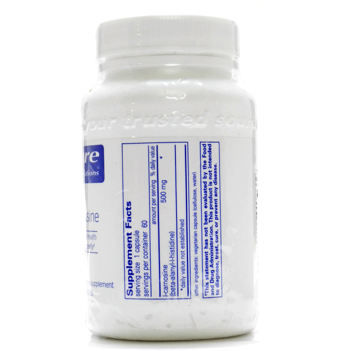 Pure Encapsulations, L-Carnosine 500 mg 60 capsules Supplement Facts