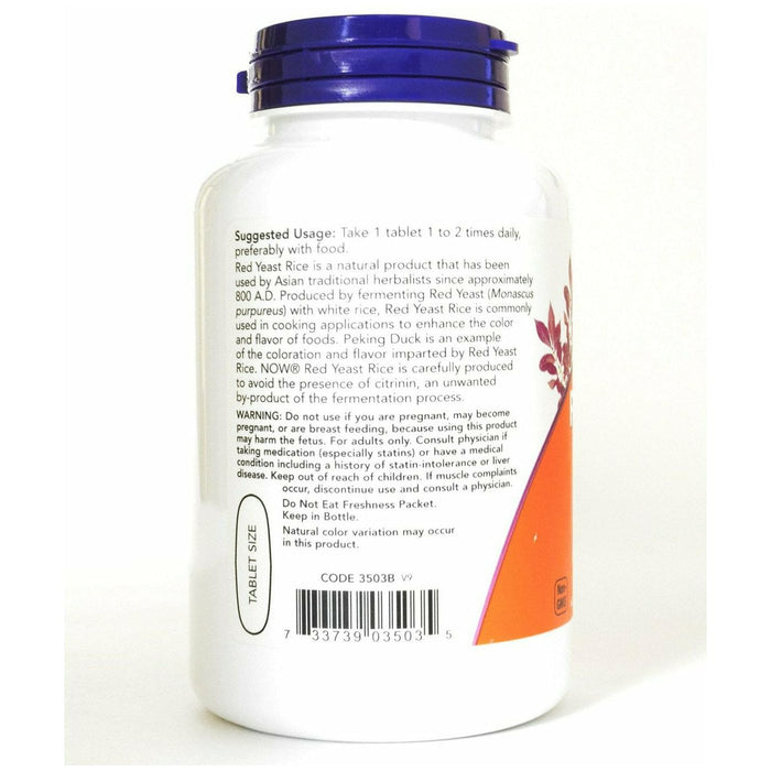 Red Yeast Rice 1200 mg 120 tabs by NOW Suggested Use