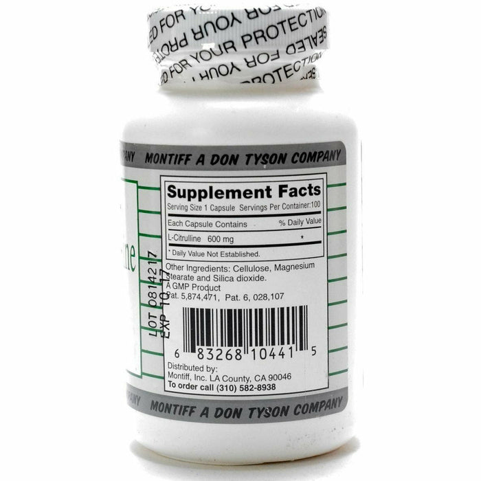 Pure L-Citrulline 600 mg 100 caps by Montiff