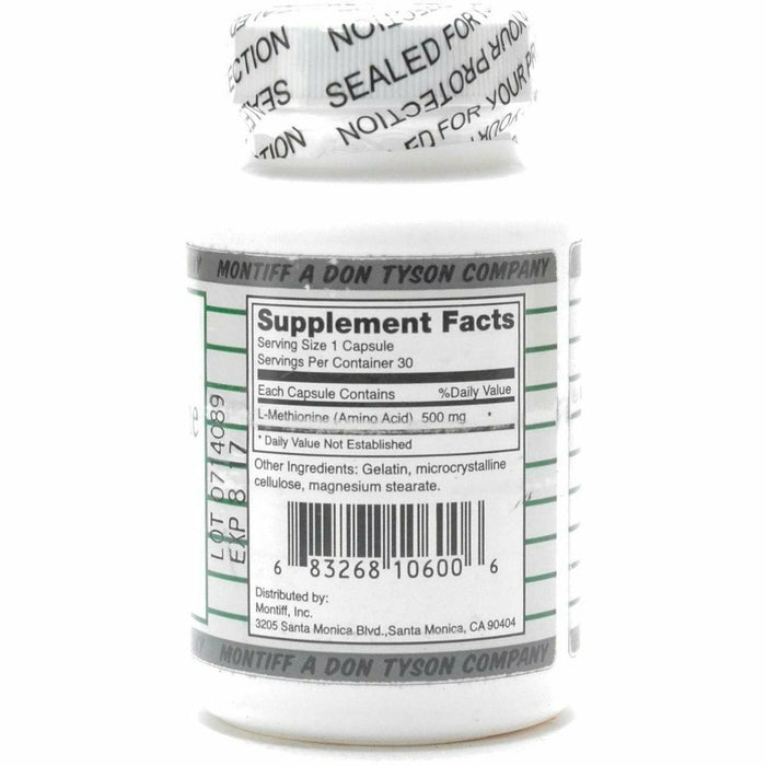 Pure L-Methionine 500 mg 30 caps by Montiff