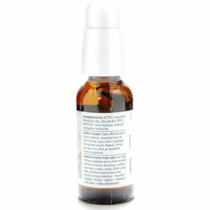 Homeopathic Silver First Aid Gel 2 oz by Argentyn 23 Ingredients Label