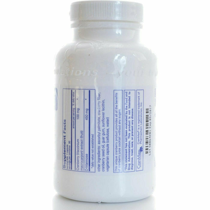 Pure Encapsulations, Cranberry/d-Mannose 90 capsules Supplement Facts