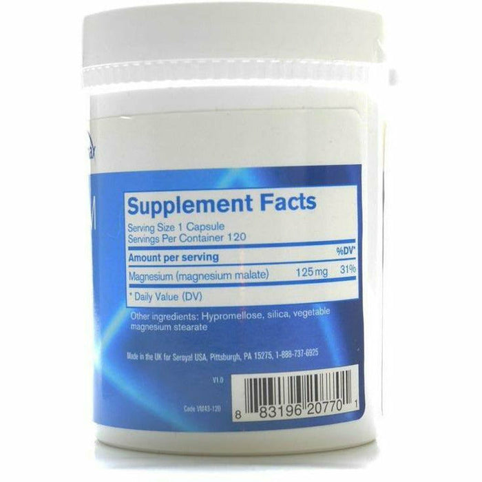 Magnesium Malate 125 mg 120 vcaps by Pharmax Supplement Facts