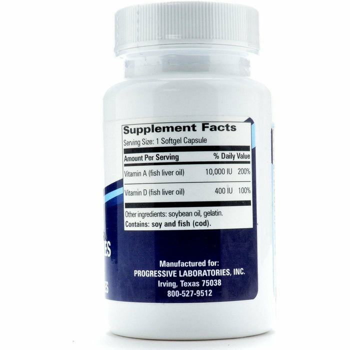 A & D Natural Capsules 100 gels Supplement Facts Label