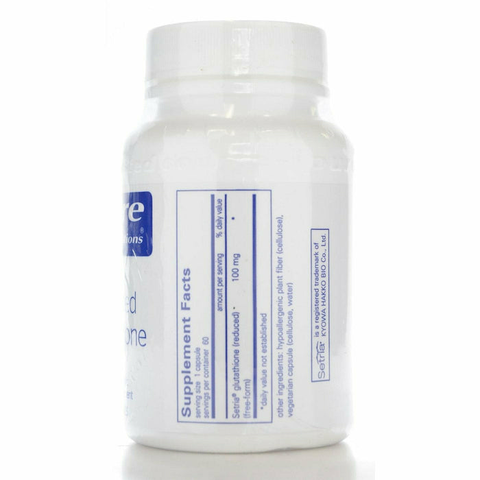 Pure Encapsulations, Reduced Glutathione 100 mg 60 capsules Supplement Facts