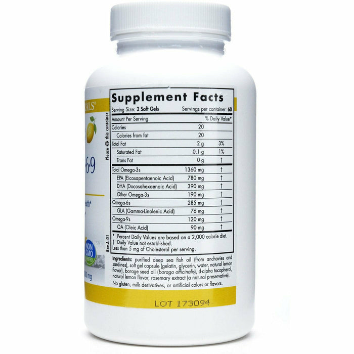Pro Omega 3.6.9 120 gels Supplement Facts
