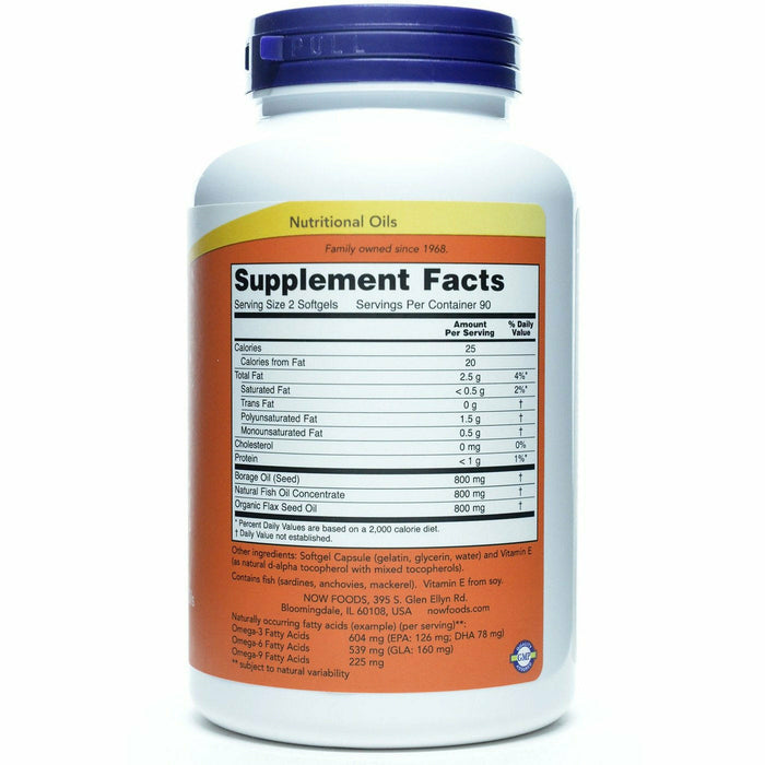 Super Omega 3-6-9 1200 mg 180 softgels by NOW