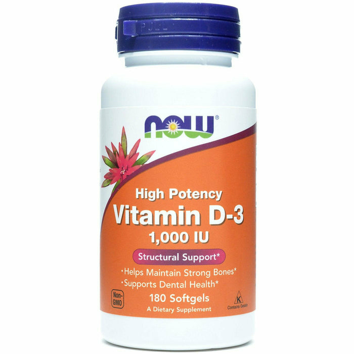 NOW, Vitamin D-3 1,000 IU 180 softgels