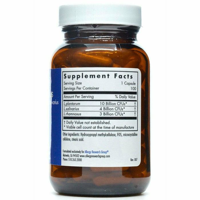 Lactobacillus 100 caps  by Allergy Research Group Supplement Facts