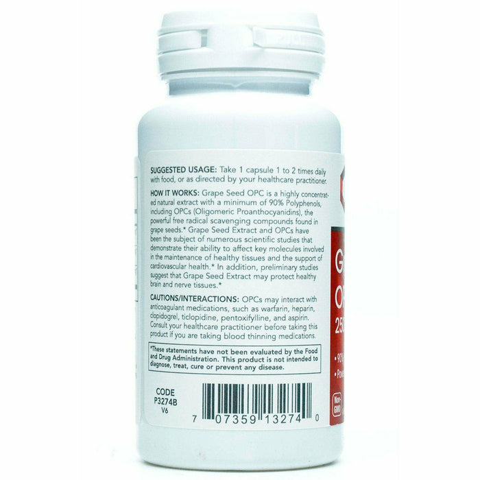 Grape Seed OPC 250 mg 90 vcaps by Protocol For Life Balance