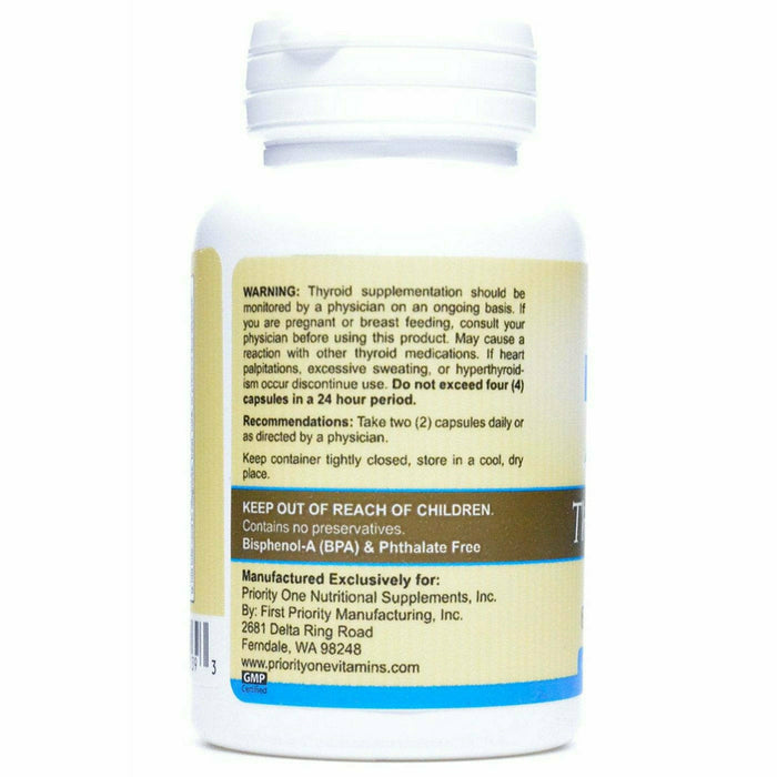 Priority One Vitamins, Thyroid Plus 60 capsules Recommendations