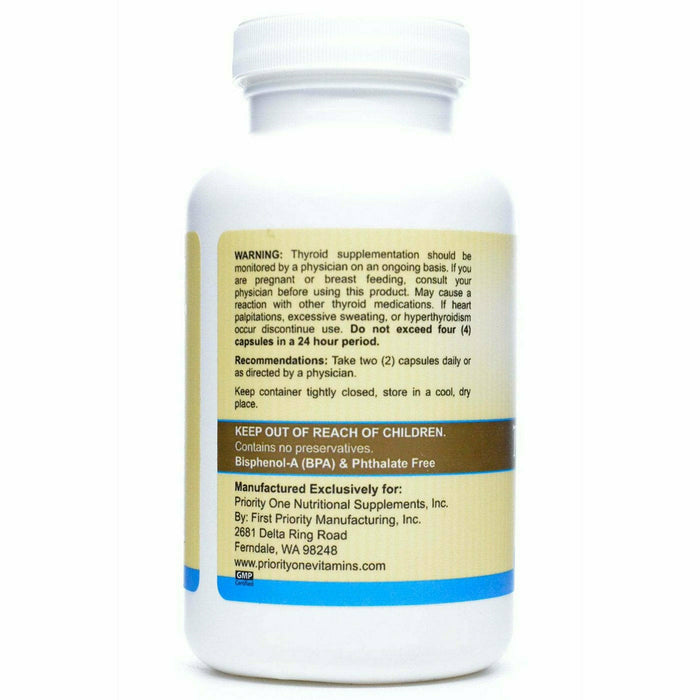 Priority One Vitamins, Thyroid Plus 120 capsules Recommendations