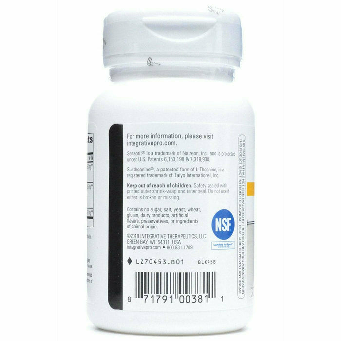 Integrative Therapeutics, Cortisol Manager 30 tablets Additional Information Label